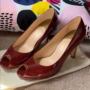 Burgundy patten leather Cole Haan Heels